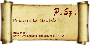 Prosznitz Szaléz névjegykártya